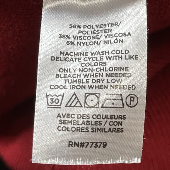 Ann Taylor Mock Neck Blouson Sweater Dress Size L Red Pearl Button Cuffs NEW - Picture 9 of 11